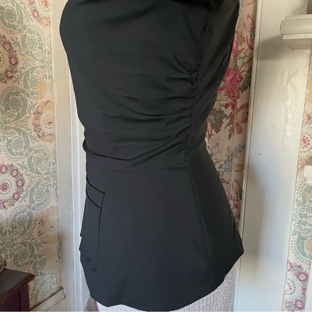 Prada 2006 Solid Black Blazer With Rouching - image 5